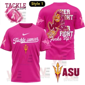 Pink ASU Tackle Cancer shirt with Her Fight Is Our Fight design!