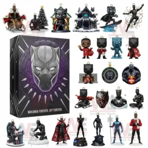Full set of ornaments from Black Panther 2025 Advent Calendar with main box!