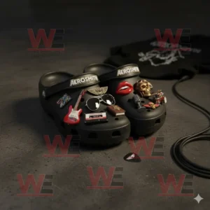 Aerosmith Crocs Clogs with Charms 9 Aerosmith Crocs with guitar and skull charms inside branded box!