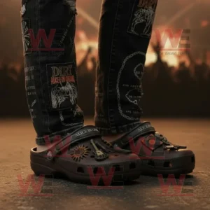 Alice In Chains Crocs Clogs with Charms 7 Alice In Chains Crocs on stage worn by person in jeans with crowd behind!