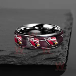 arizona cardinals x christmas silver tungsten rings img 4 rNxEY