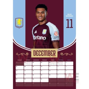 Aston Villa FC 2026 Wall Calendar
