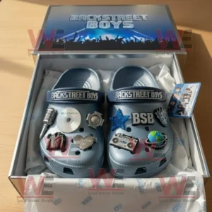 Backstreet Boys Crocs Clogs with Charms 7 Blue Backstreet Boys Crocs with music charms inside open band box!