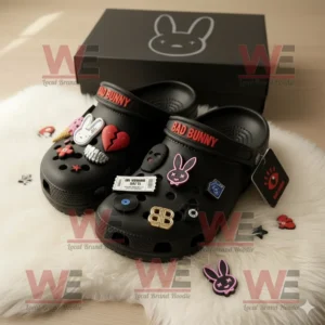 Bad Bunny Crocs Clogs with Charms