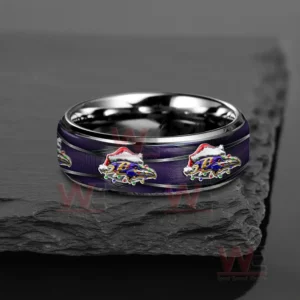 baltimore ravens x christmas silver tungsten rings img 4 x3ctm