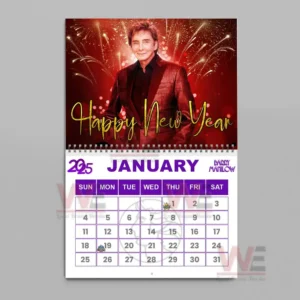 Barry Manilow 2026 calendar for November with Thanksgiving imagery, including Barry Manilow in a formal suit.