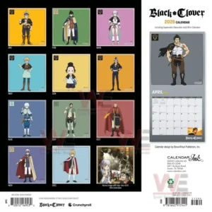 A collection of character portraits arranged in a colorful grid next to an April calendar page!