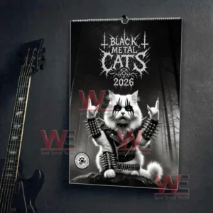 Black Metal Cats 2026 Wall Calendar