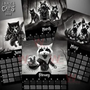 Black Metal Cats 2026 Wall Calendar 11 black metal cats 2026 wall calendar img 4 NlcVt