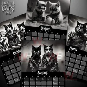 Black Metal Cats 2026 Wall Calendar 12 black metal cats 2026 wall calendar img 5 Q1Vr0