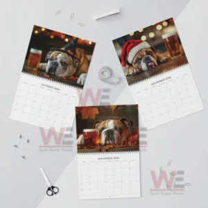 bull dogs and beer 2026 wall calendar img 4