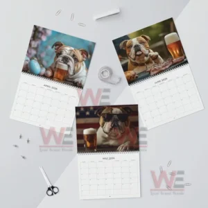 bull dogs and beer 2026 wall calendar img 5