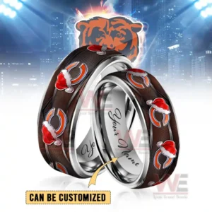 Chicago Bears x Christmas Silver Tungsten Rings
