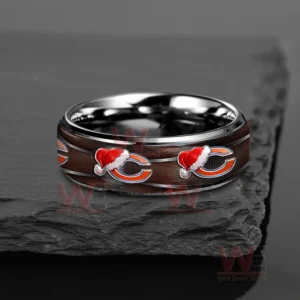 Chicago Bears x Christmas Silver Tungsten Rings 9 chicago bears x christmas silver tungsten rings img 4 FA8IV