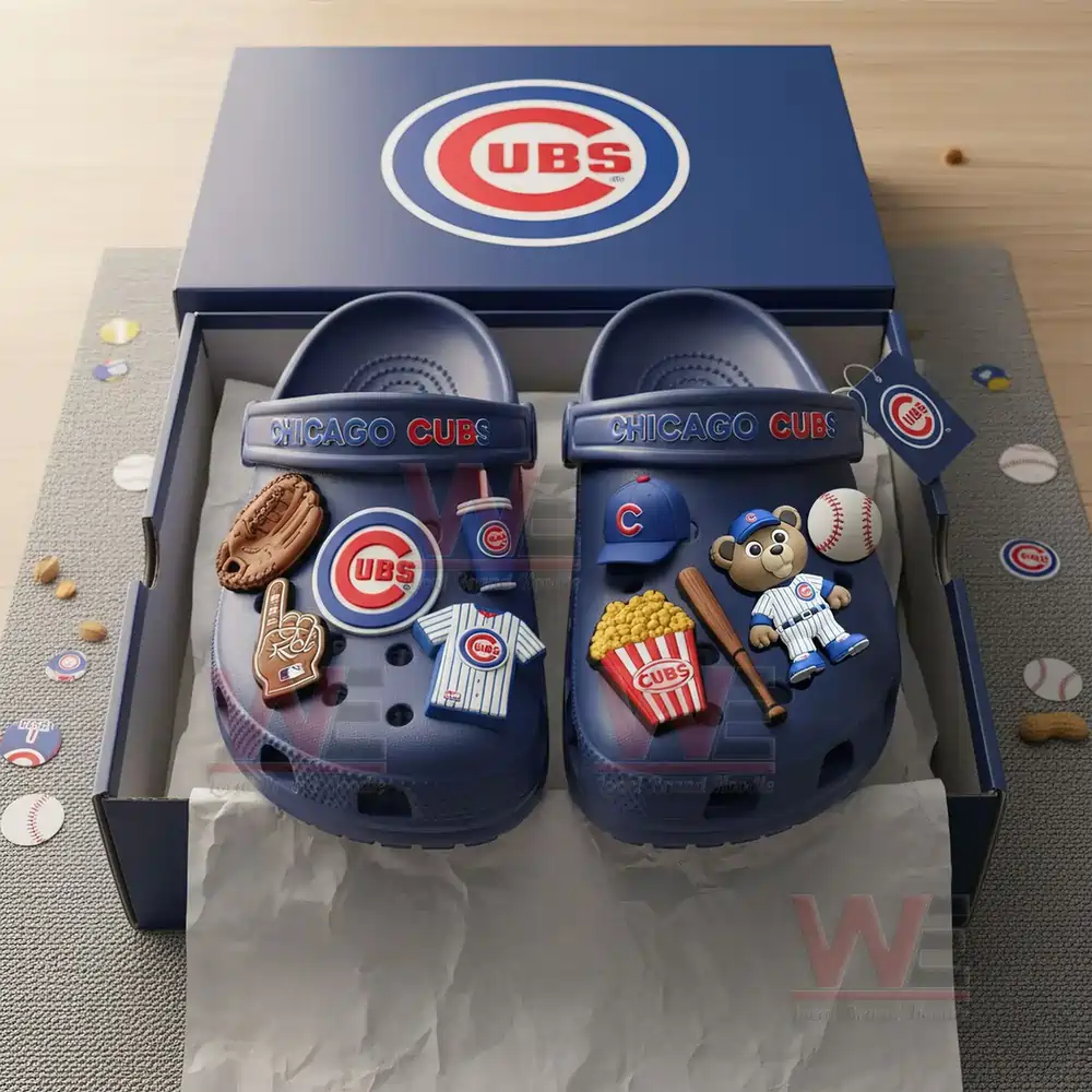 Chicago Cubs Crocs Crocband Clogs With Charms 5 Chicago Cubs Crocs Crocband Clogs With Charms - Image 5