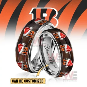 Cincinnati Bengals x Christmas Silver Tungsten Rings