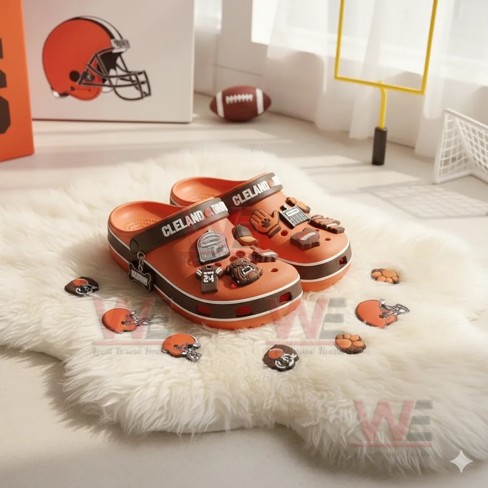 Cleveland Browns Crocs Crocband Clogs With Charms - WeLocalBrandHoodie