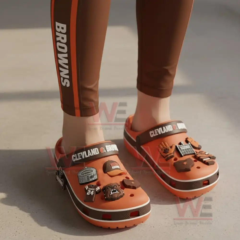 Cleveland Browns Crocs Crocband Clogs With Charms - WeLocalBrandHoodie