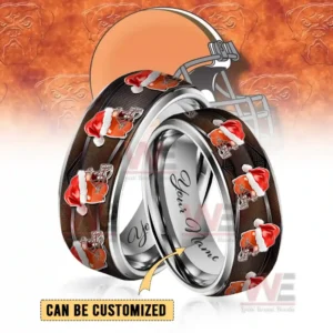 Cleveland Browns x Christmas Silver Tungsten Rings