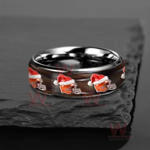 Cleveland Browns x Christmas Silver Tungsten Rings 9 cleveland browns x christmas silver tungsten rings img 4 17ELE