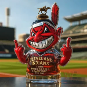cleveland indians 2 time world series champions whiskey bottle img 7 A1b9H
