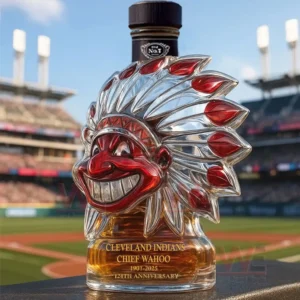 cleveland indians chief wahoo 124th anniversary whiskey bottle img 5 1MLqd
