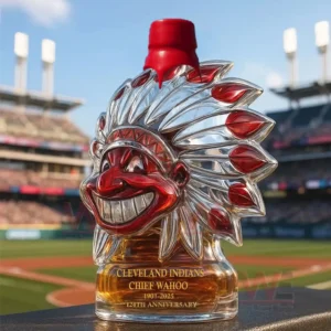 cleveland indians chief wahoo 124th anniversary whiskey bottle img 7 nu4H0