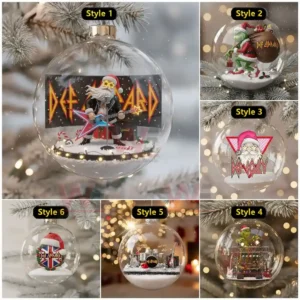 A collage of clear holiday ornaments holding miniature festive characters and bright themed graphics inside snowy glass spheres!