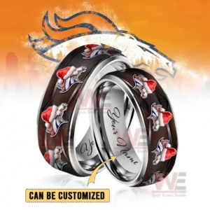 Denver Broncos x Christmas Silver Tungsten Rings