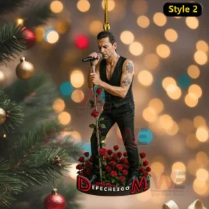 Depeche Mode Band Special Ornament 6 A singing performer ornament with a rose covered base and the letters DM in front!