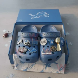Detroit Lions Crocs Crocband Clogs With Charms 9 detroit lions nfl crocs clogs with charms img 4 gm1BM