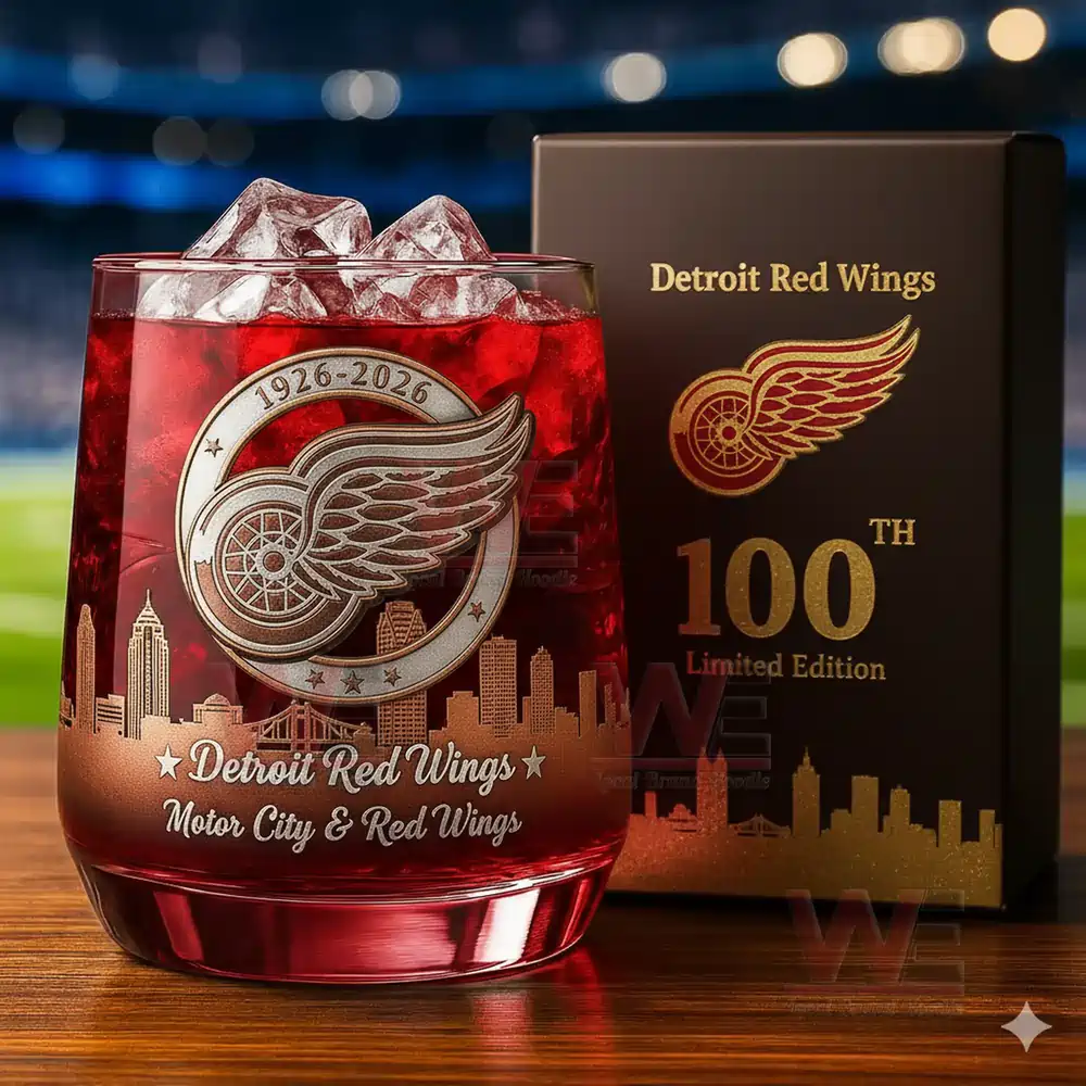 Detroit Red Wings 100th Anniversary Limited Edition Whiskey Glass