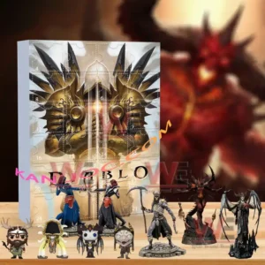Diablo 2025 advent calendar box with collectible figures and angelic armor artwork!
