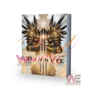 Diablo 2025 advent calendar box with golden wing and sword artwork!