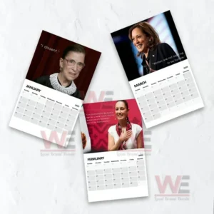 Feminist Wall Calendar 2026, Happy New Year Canlendar 7 Well Behaved Woman 2026 calendar pages for the first quarter featuring famous women and their empowering statements!