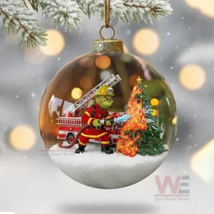 Firefighter Grinch Christmas Ornament 13 firefighter grinch christmas ornament img 4