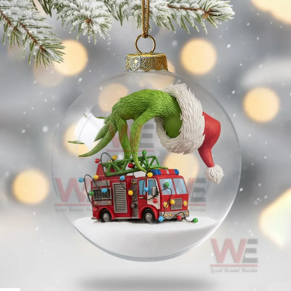 Firefighter Grinch Christmas Ornament 7 Firefighter Grinch Christmas Ornament - Image 7