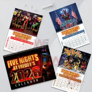 Several themed calendar pages with animated horror characters for various holidays.