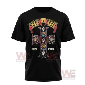 Front graphic tshirt design with colorful cross art and bold rock styling!