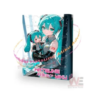 Hatsune Miku advent calendar box featuring anime artwork and numbered panels for holiday surprises!