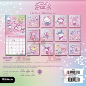 Hello Kitty Playful Pink 2026 Wall Calendar 20 hello kitty playful pink 2026 wall calendar img 6 QGc5k
