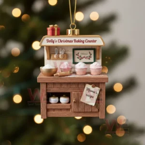 HOT Dolly Parton Christmas Ornament 11 Miniature Christmas ornament shaped like a baking counter with cupcakes and kitchen tools hanging on a tree!