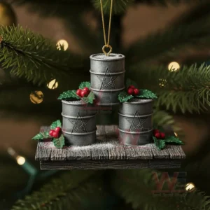 HOT Slipknot Band Christmas Ornament 10 Slipknot ornament of metal barrels with holly leaves and red berries hanging on a Christmas tree!