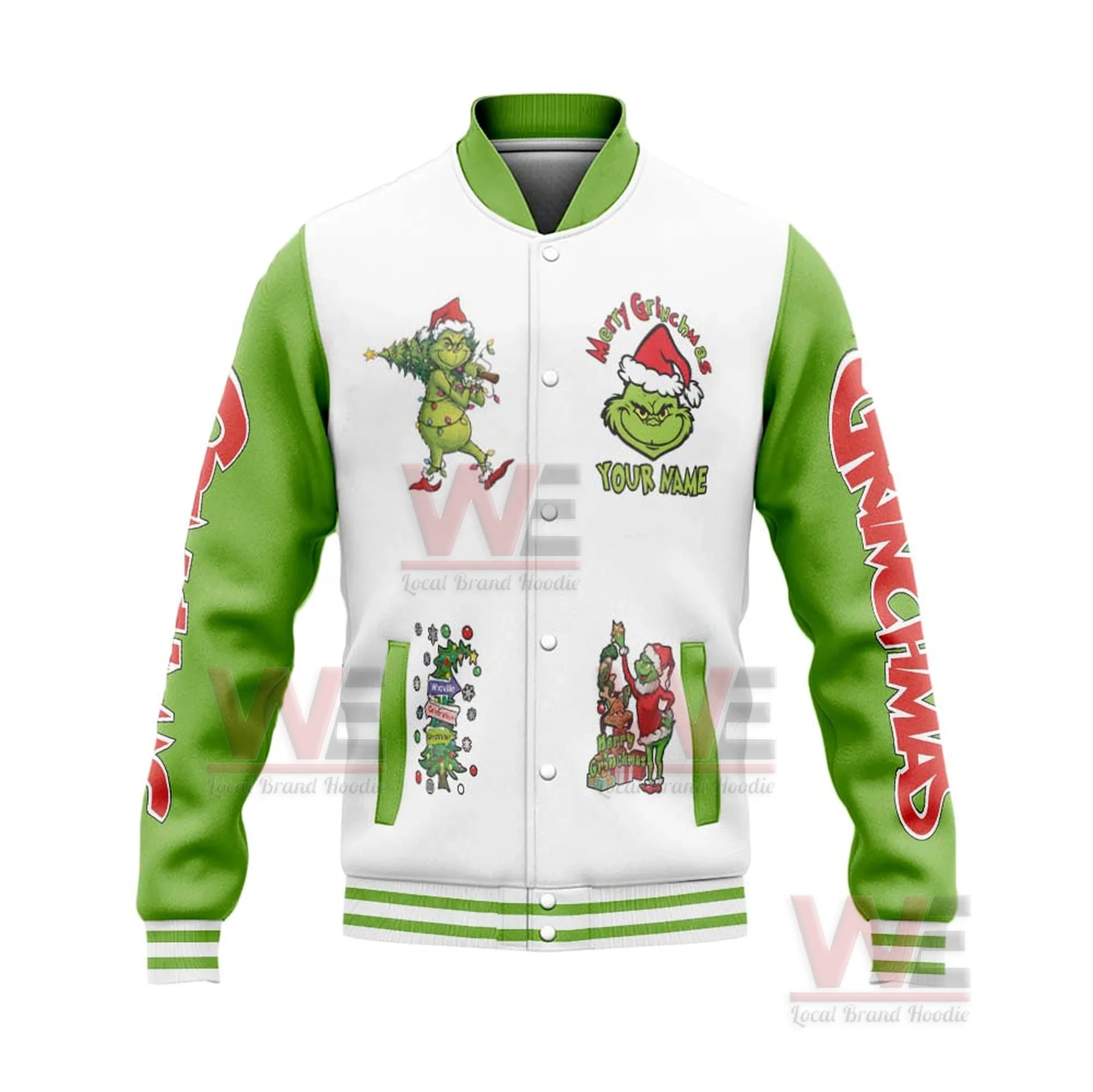 How The Grinch Stolen Christmas Baseball Jacket 8 How The Grinch Stolen Christmas Baseball Jacket - Image 8
