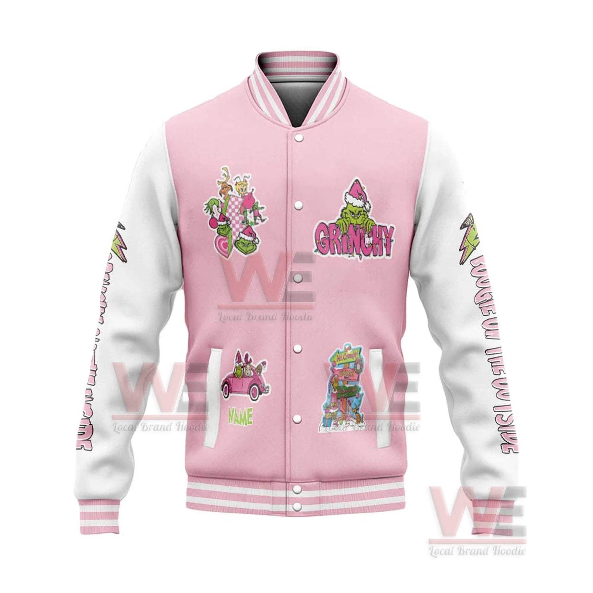 How The Grinch Stolen Christmas Baseball Jacket 9 How The Grinch Stolen Christmas Baseball Jacket - Image 9