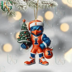 illinois fighting illini christmas tree topper with ornament img 5
