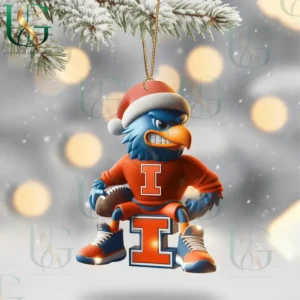 illinois fighting illini christmas tree topper with ornament img 9