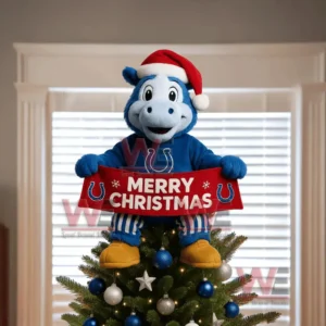 indianaplis colts christmas tree topper with ornament img 2