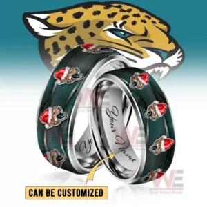 Jacksonville Jaguars x Christmas Silver Tungsten Rings