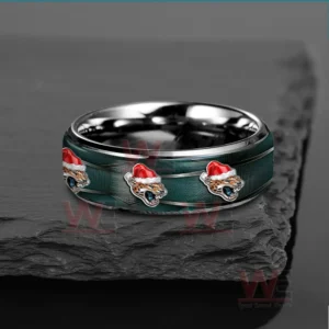 jacksonville jaguars x christmas silver tungsten rings img 4 mNQOz